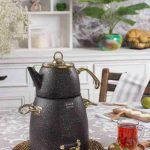 کتری و قوری شیردار گرانیتی مشکی