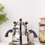 کتری 3L شیردار و قوری 1L شیردار استیل مشکی