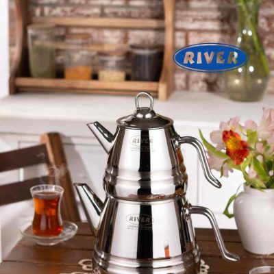 کتری قوری لوله ای هرمی استیل دسته استیل